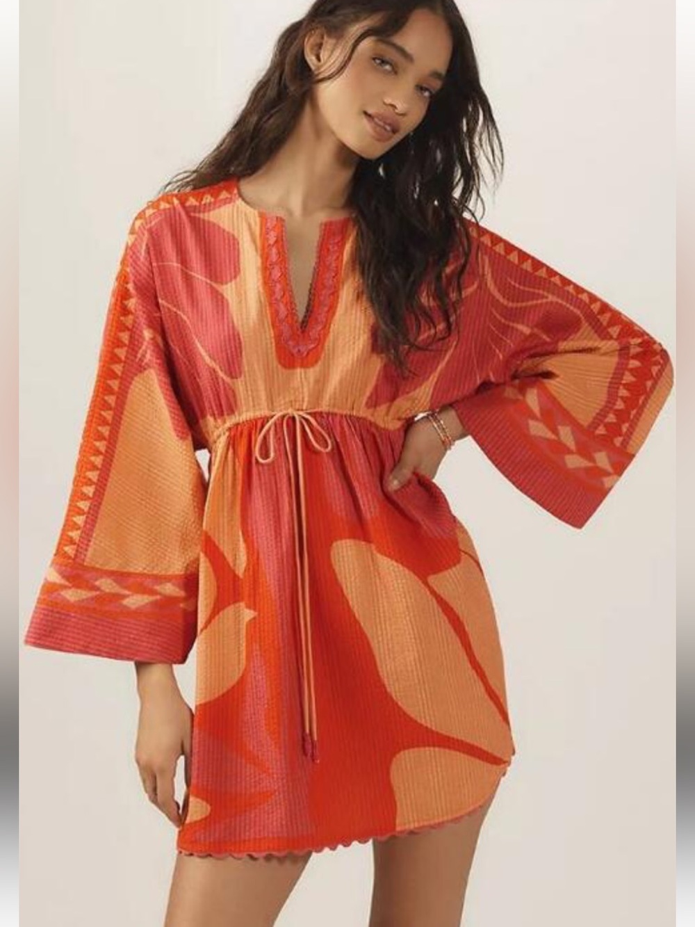 NWT retail $148 size ALL #Anthropologie RicRac printed kaftan in orange